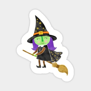 Cute Halloween Witch Magnet