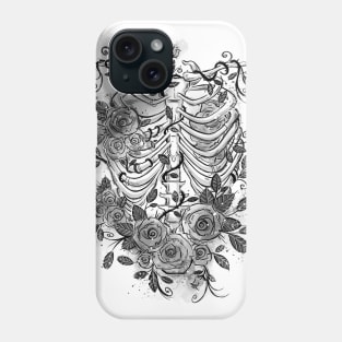 Ink roses rib cage Phone Case