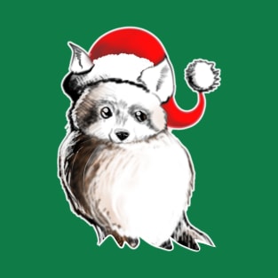 Seasonal raccoon portrait - Christmas inspired designs T-Shirt