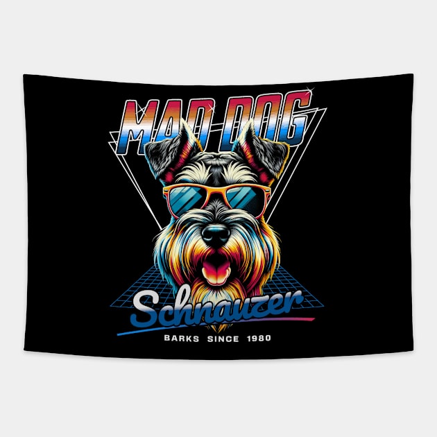 Mad Dog Schnauzer Tapestry by Miami Neon Designs