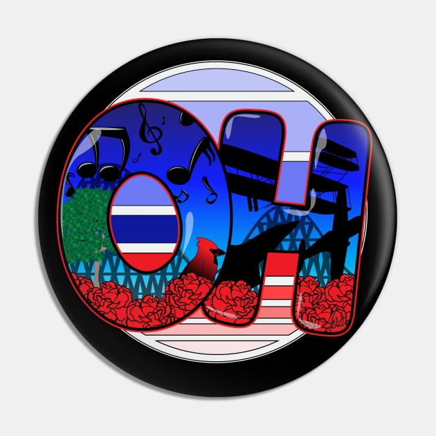 Ohio Themed Pin by BunnyRags