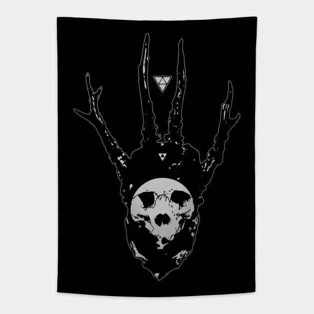 Horned Skull Tapestry by TORVENIUS