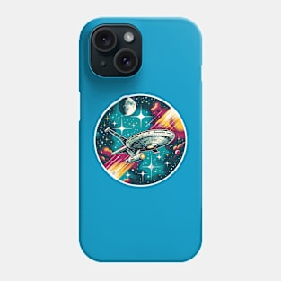 Spaceship in outer space Phone Case