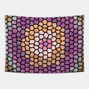 Painted Glass Pattern of Blue, Purple, Orange and Pink Tapestry