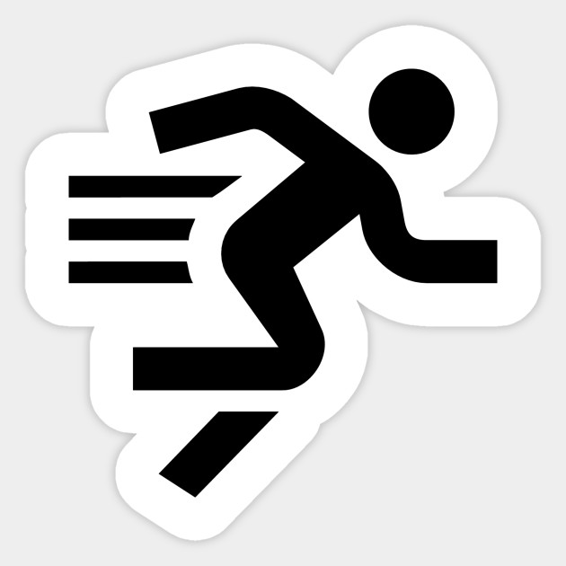 Sprinting Runner Running Icon - Sprinting - Sticker | TeePublic