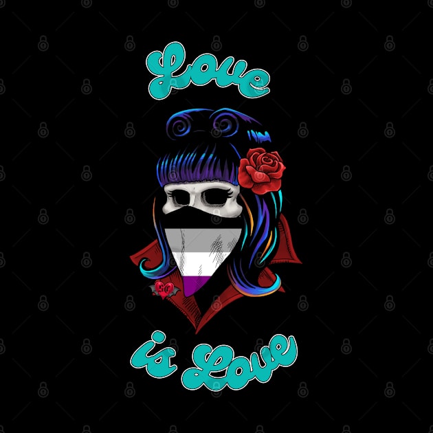 Asexual Pride 2021 - Battie Love is Love by Banks Heist Co.