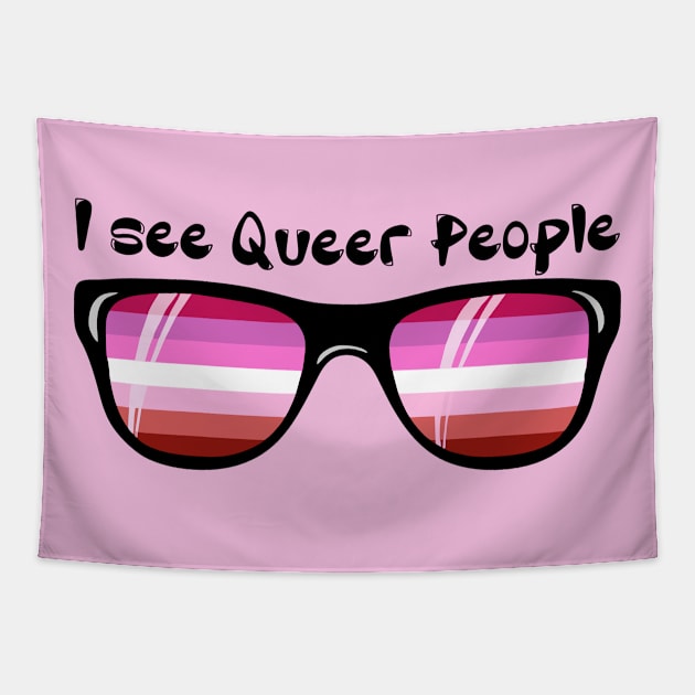 Lipstick Lesbian Sunglasses - Queer People Tapestry by Blood Moon Design