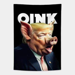 Dump Trump: Oinking Pig Trump Tapestry
