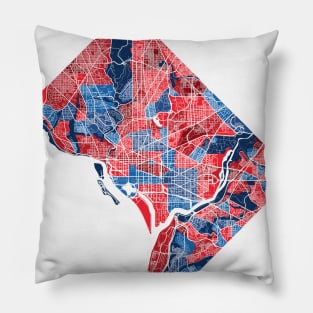 Washington DC Neighborhood Map Pillow