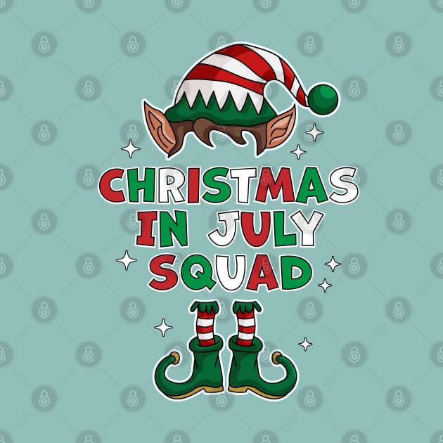 Christmas In July Squad Funny Summer Xmas Elf by OrangeMonkeyArt