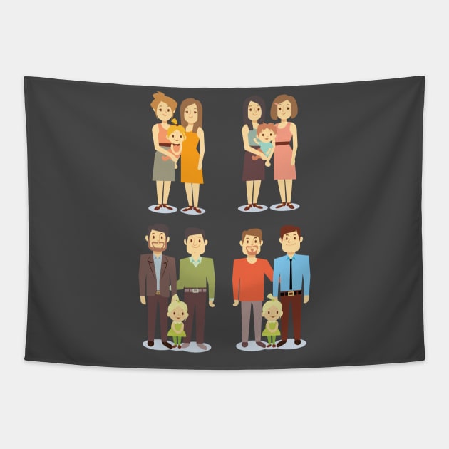 LGBT Couples Design - LGBT Family Tapestry by Printaha