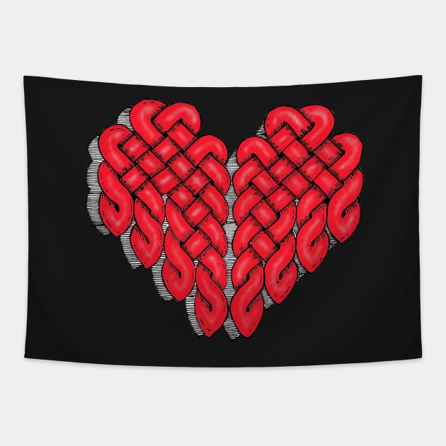 celtic love heart Tapestry by Redmanrooster