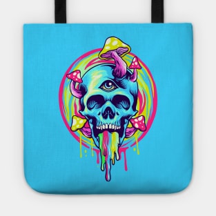 Trippy Swirl Skull Tote