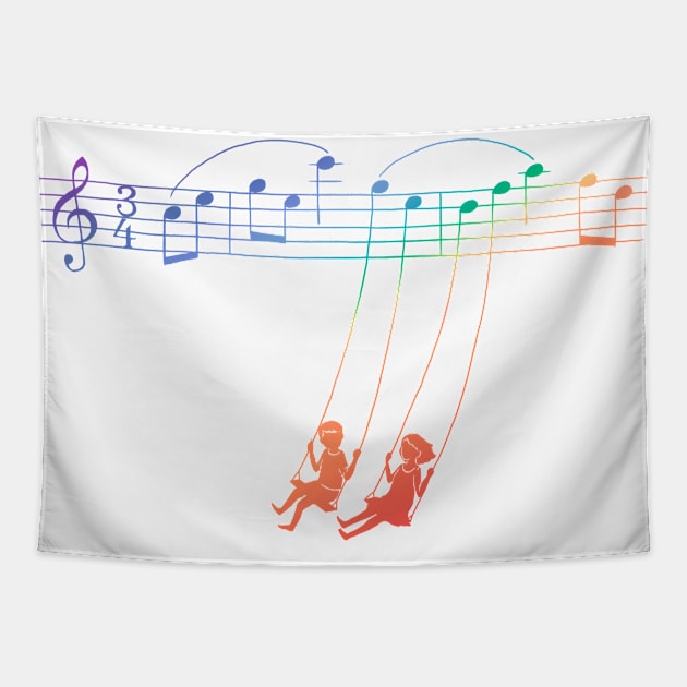 Music Swing Tapestry by ilovedoodle