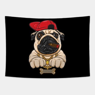 Gangster pug dog Tapestry