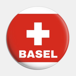 Basel City in Swiss Flag Pin