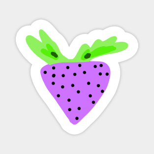 Purple strawberry fruit art design Magnet