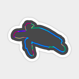 Neon sea turtle Magnet