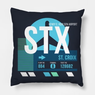 St. Croix (STX) Airport // Sunset Baggage Tag Pillow