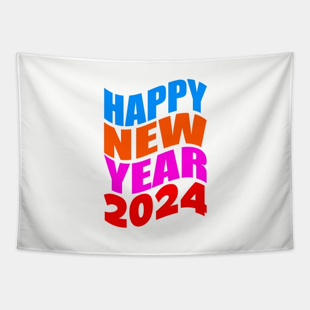 Happy new year 2024 Tapestry by Evergreen Tee