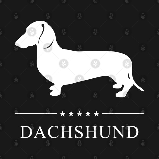 Smooth Dachshund Dog White Silhouette by millersye