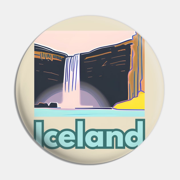 Iceland Skogafoss Pin by Coolies