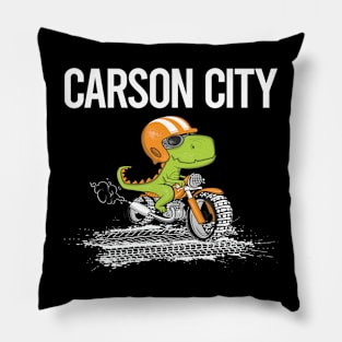 Biking Dinosaur Carson City Pillow