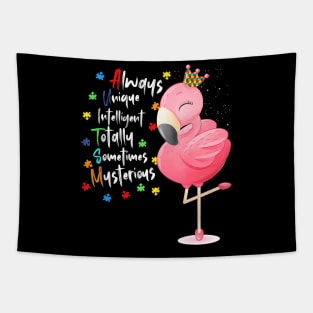 inspirational quote Autism Awareness Flamingo Mom child Tapestry