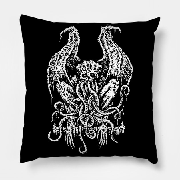 Colourless Cthulhu on Black Pillow by Soul-Paralyzed Art