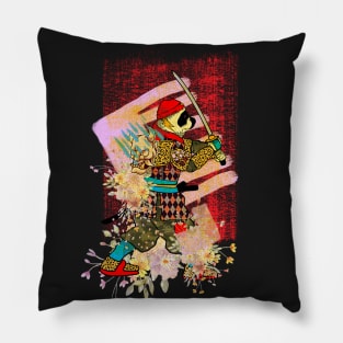 panda warrior sword pose Pillow