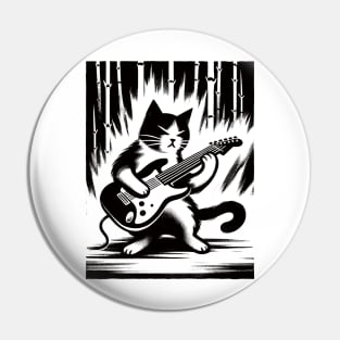 Electric Guitar Cat Rock Music Japan Style Funny Cat Pin