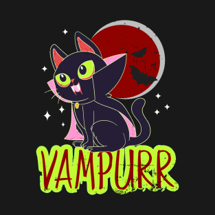 Halloween Vampire Cat Vampurr Funny Cat Lady Women Men T-Shirt