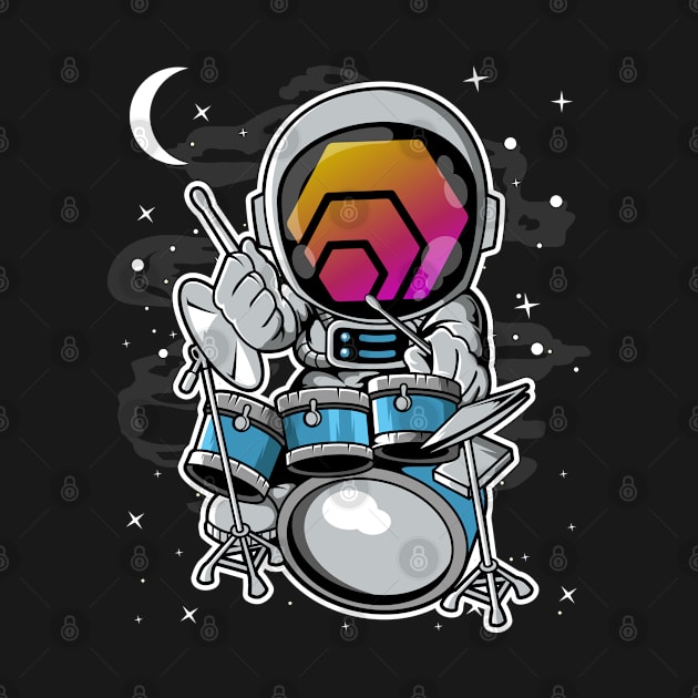 Astronaut Drummer HEX Coin To The Moon HEX Crypto Token Cryptocurrency Blockchain Wallet Birthday Gift For Men Women Kids by Thingking About