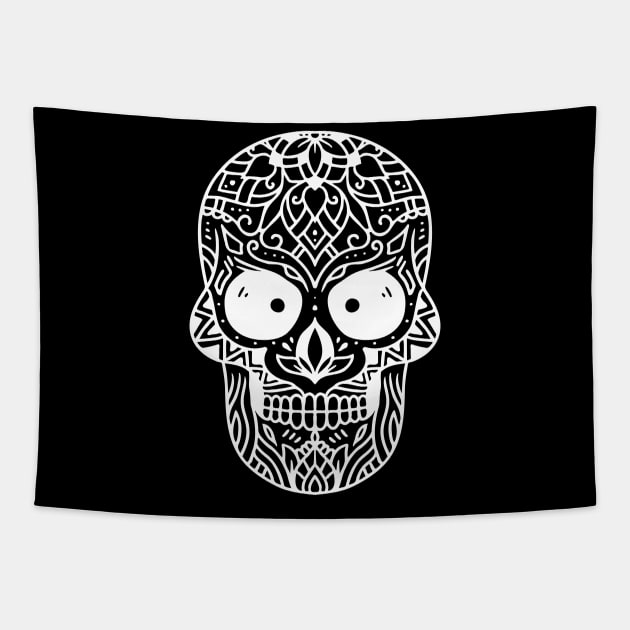 white sugar skull Tapestry by Love My..