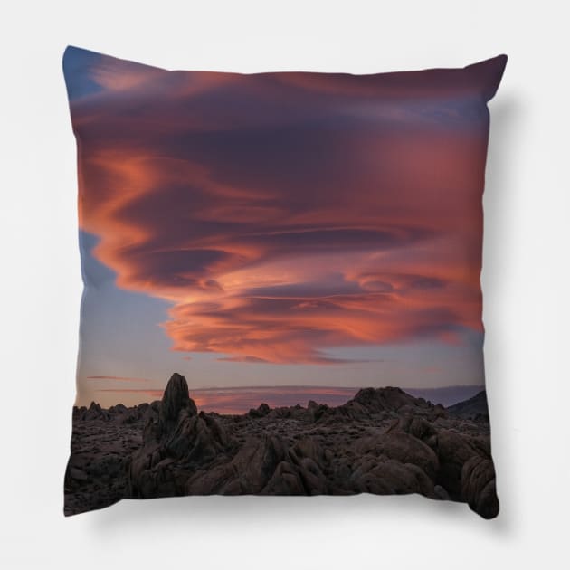 Lenticular Cloud at Sunset Pillow by nancy.hajjar@yahoo.com