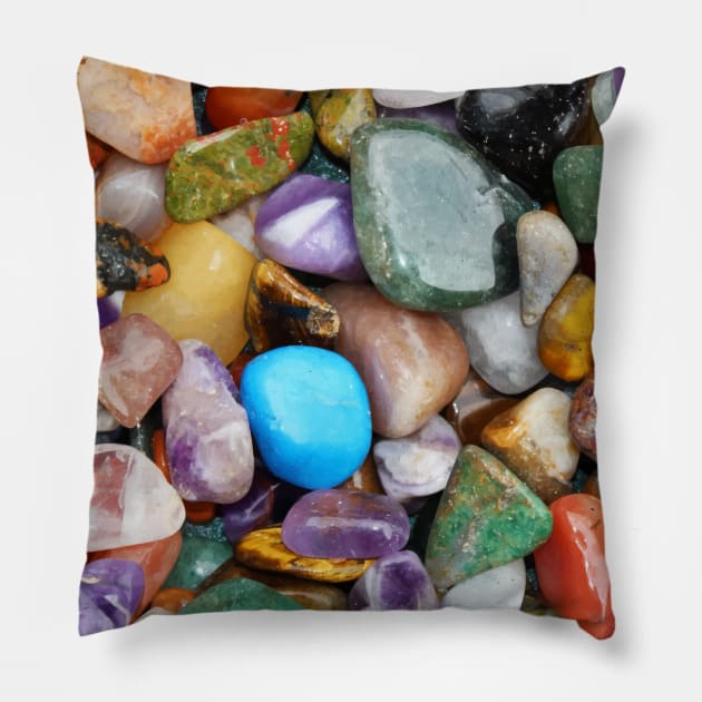 Colorful pebbles stones Pillow by Farhad