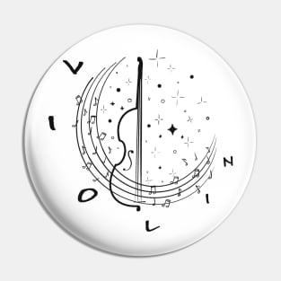 Violin Music Notes Pin