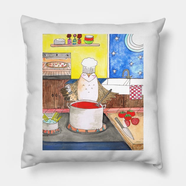 Chef Owl Pillow by lvsuz