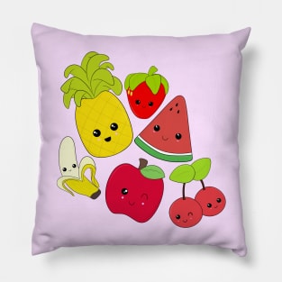 Kawaii Fruit Characters Pillow