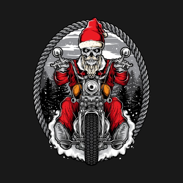 Santa Biker by InksyndromeArtwork