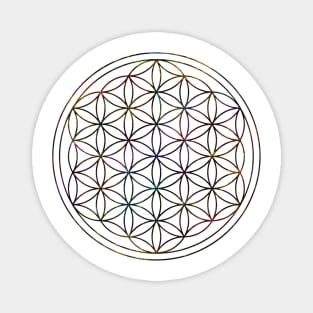 Flower of Life on White Magnet