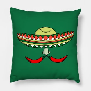 Mexican Peppers Mustache Pillow
