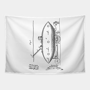 Submarine Vessel Vintage Patent Hand Drawing Tapestry