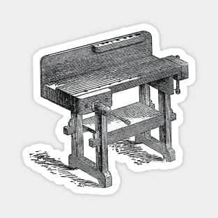 Woodworking bench - vintage book illustration from The children's library of work and play by Edwin W. Foster 1911 Magnet