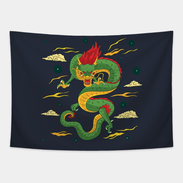 Chinese Dragon Tapestry by letnothingstopyou