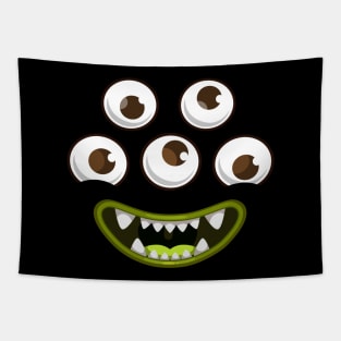 Five eyed monster face Tapestry