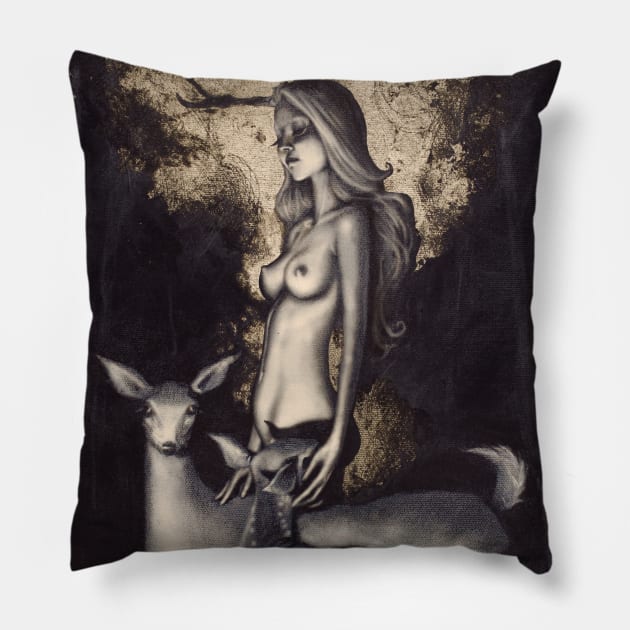 Forest Queen Pillow by PandoraYoung