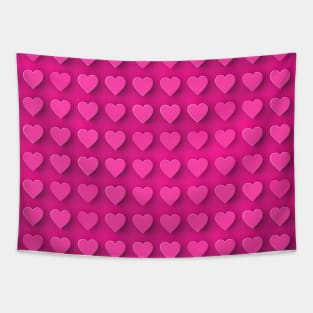 Many Pink Hearts Tapestry