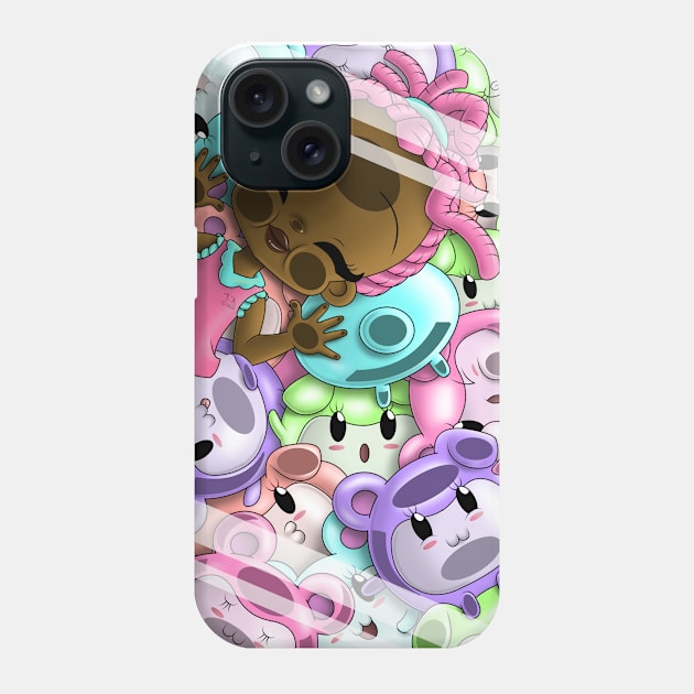 African American Girl and Bears Phone Case by treasured-gift