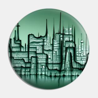 Oscilloscope City Skyline Pin